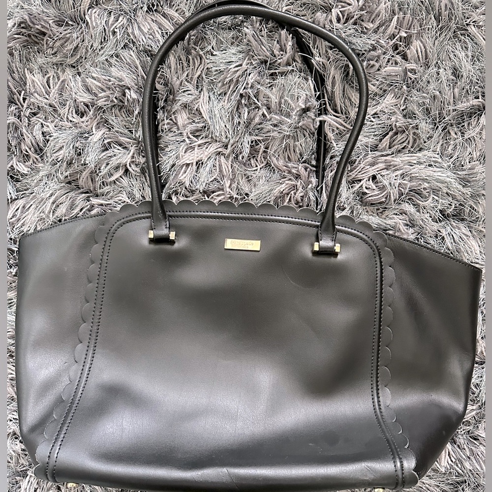 kate spade Black Scalloped Tote Bag